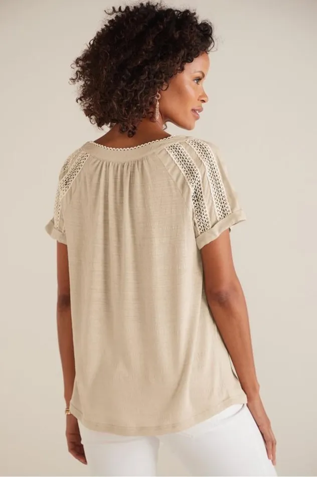Women Halle Short Sleeve Top Light Taupe Soft Surroundings Tops