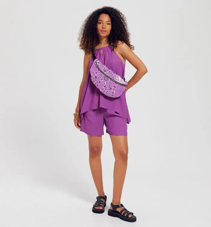 Women HighWaist Shorts 8211 Violet Promod Shorts Women HighWaist Shorts 8211 Violet Promod Shorts