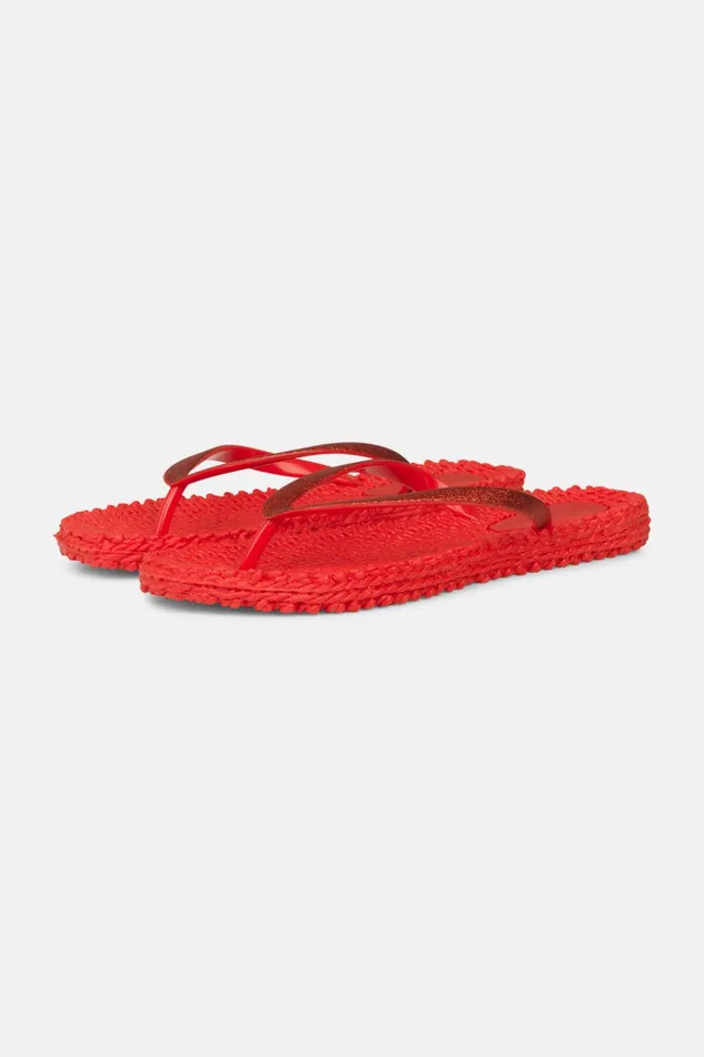 Women Ilse Jacobsen Flip Flops Flip Flop With Glitter 8211 Deep Red