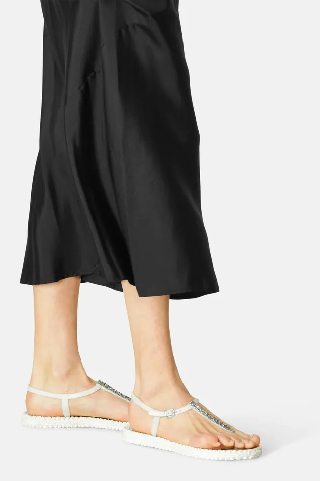Women Ilse Jacobsen Flip Flops Flip Flops With Rhinstones 8211 Creme
