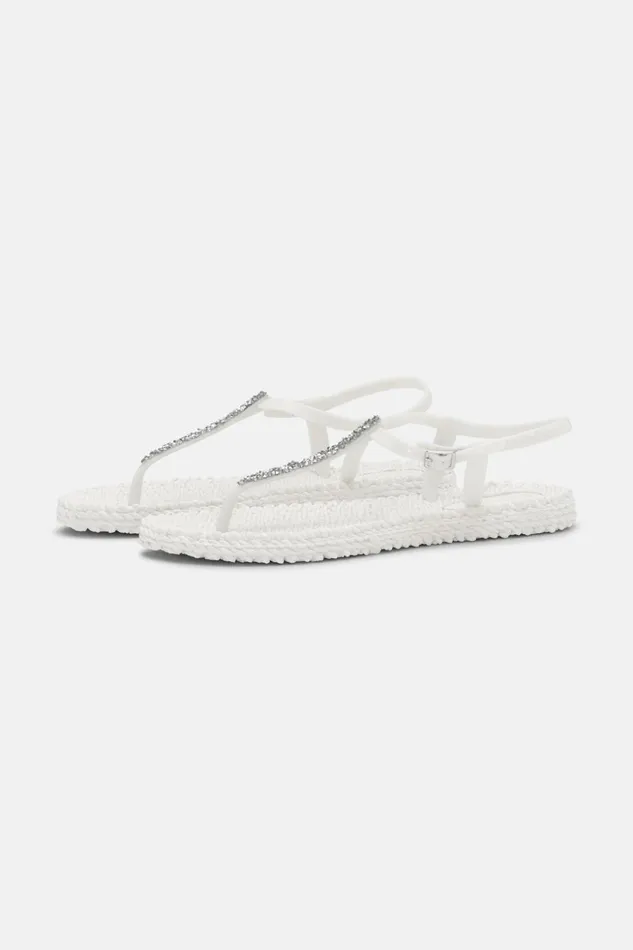 Women Ilse Jacobsen Flip Flops Flip Flops With Rhinstones 8211 Creme Women Ilse Jacobsen Flip Flops Flip Flops With Rhinstones 8211 Creme