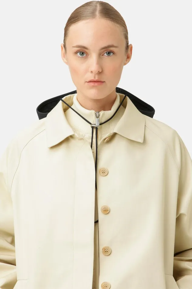 Women Ilse Jacobsen Jackets And Coats Cotton Raincoat 8211 Bleached Sand