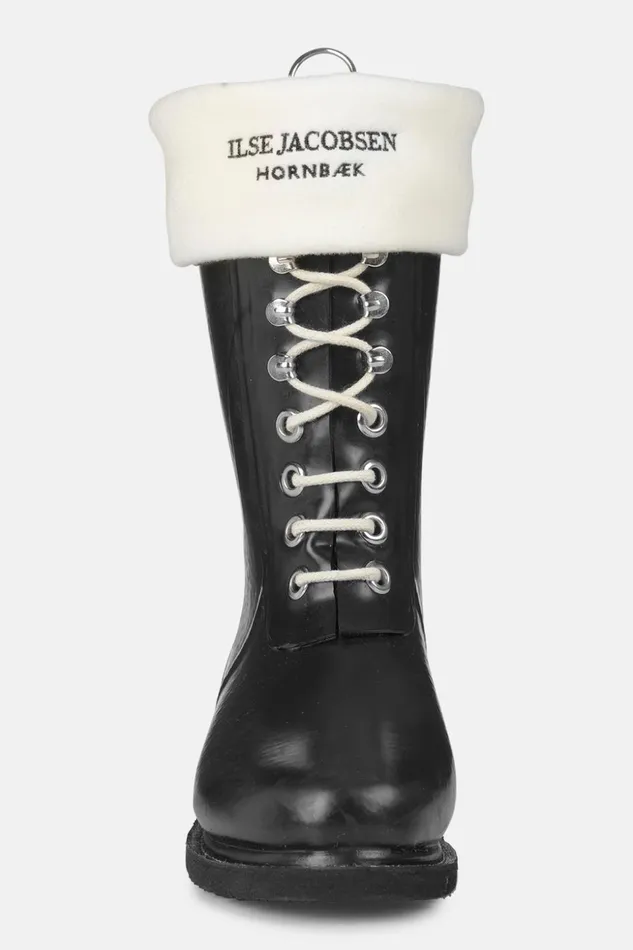 Women Ilse Jacobsen Rainboots Accessories Fleece Socks For Rub15 Medium Rainboots 8211 Creme Black