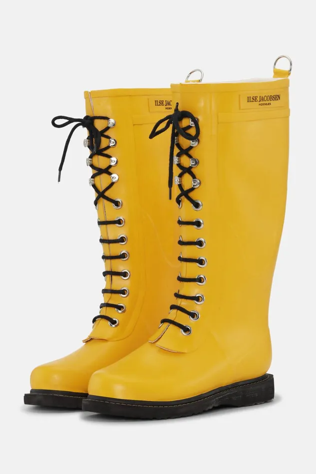 Women Ilse Jacobsen Rainboots Long Long Rubber Boots 8211 Cyber Yellow