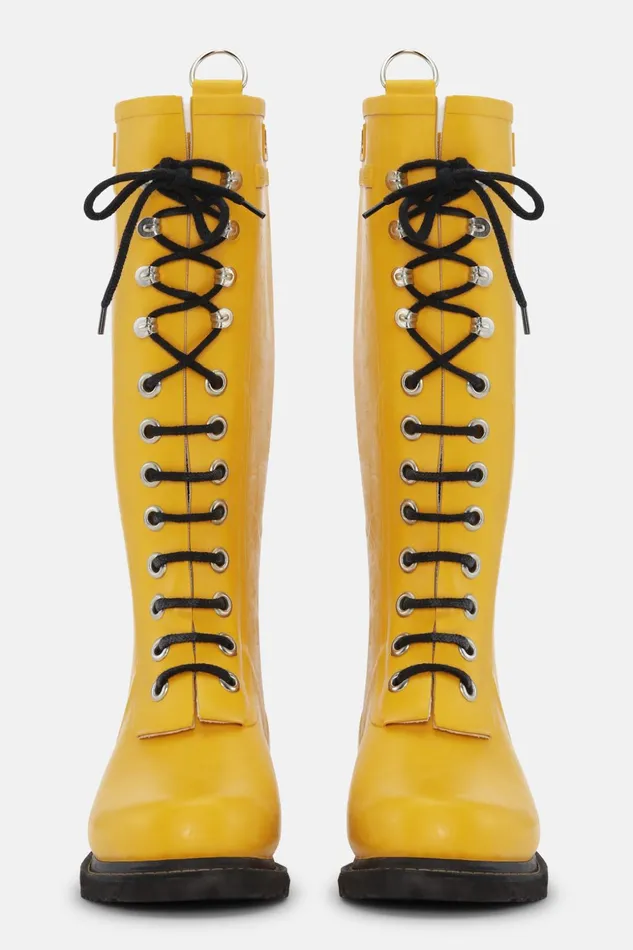 Women Ilse Jacobsen Rainboots Long Long Rubber Boots 8211 Cyber Yellow