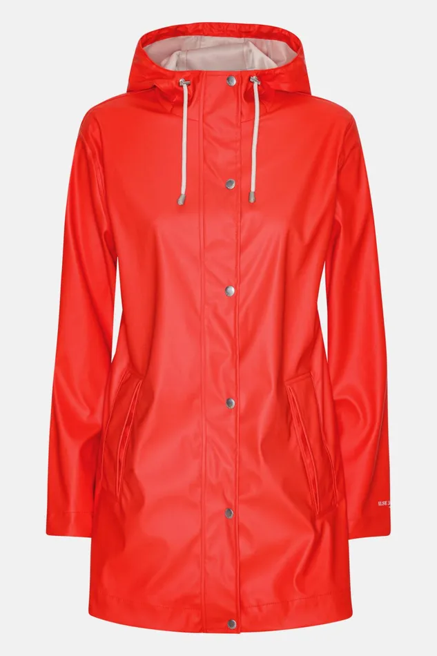 Women Ilse Jacobsen Raincoats Rain Jacket 8211 Fire Women Ilse Jacobsen Raincoats Rain Jacket 8211 Fire