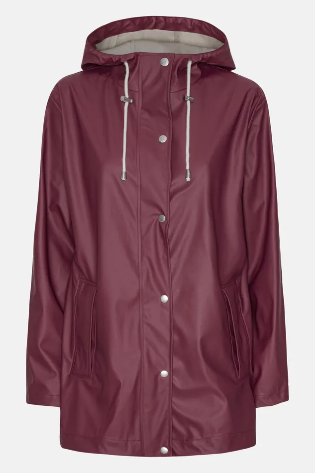 Women Ilse Jacobsen Raincoats Rain Jacket 8211 Maroon Banner