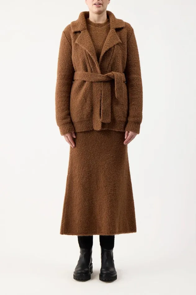 Women Jackets and Coats Gabriela Hearst Coles Knit Cardigan In Cognac Cashmere Boucle