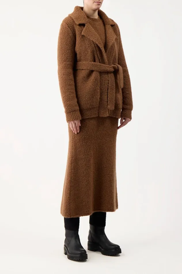 Women Jackets and Coats Gabriela Hearst Coles Knit Cardigan In Cognac Cashmere Boucle