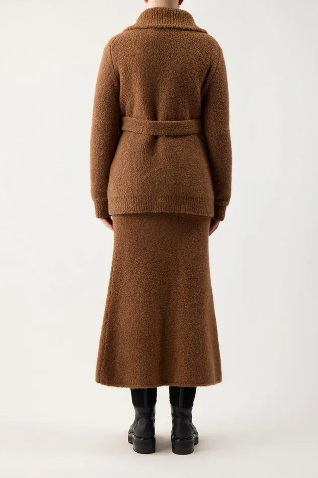 Women Jackets and Coats Gabriela Hearst Coles Knit Cardigan In Cognac Cashmere Boucle