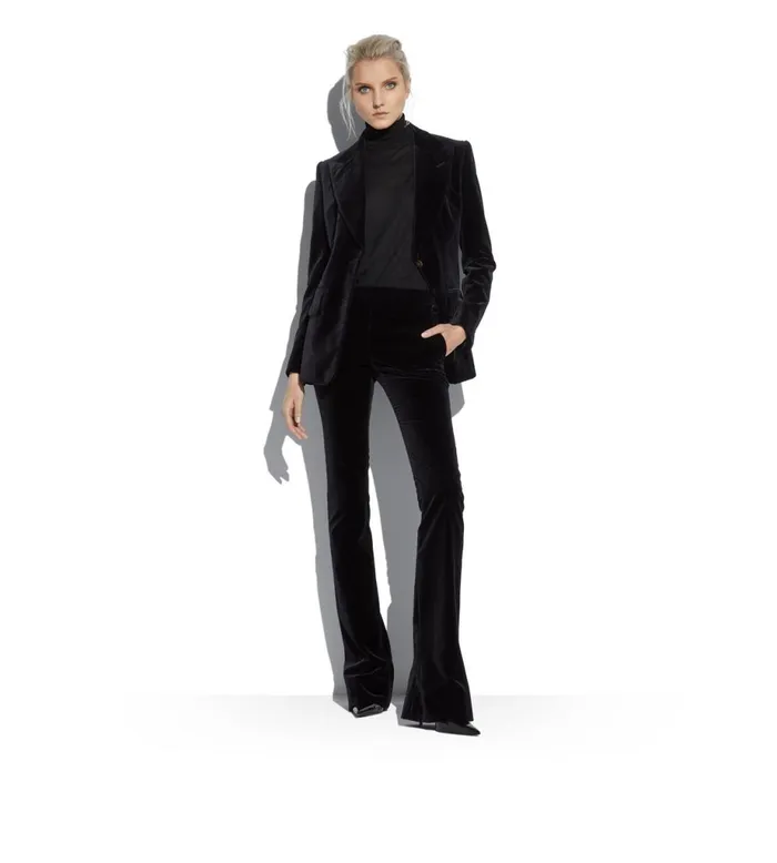 Women Jackets Tom Ford Cotton Velvet Jacket Black Women Jackets Tom Ford Cotton Velvet Jacket Black