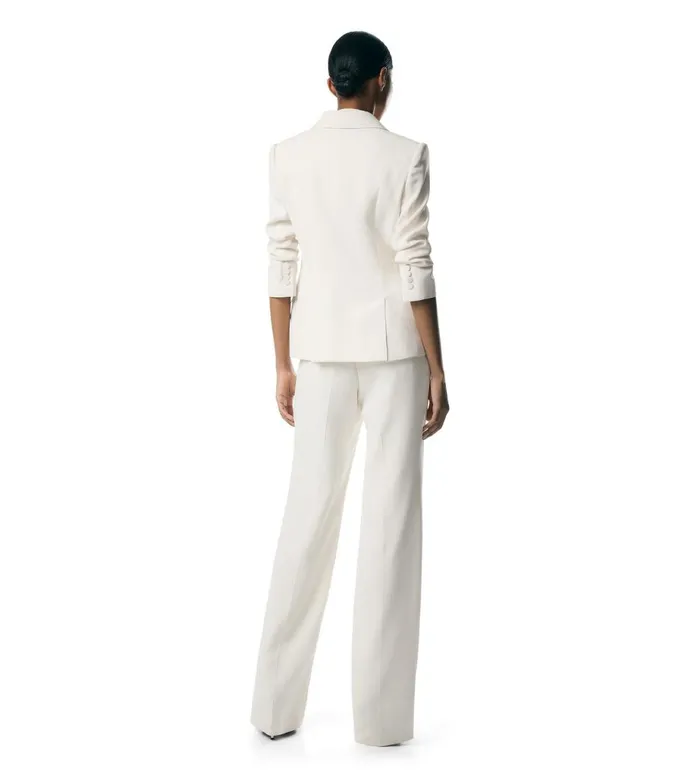 Women Jackets Tom Ford Double Silk Georgette Jacket Chalk Women Jackets Tom Ford Double Silk Georgette Jacket Chalk