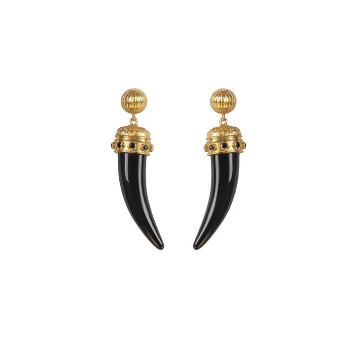 Women Jewellery Camilla Valere Black Onyx Lioness Earrings Multi