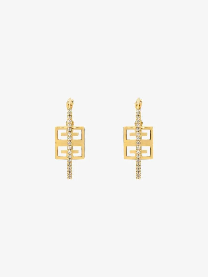 Women Jewelry Givenchy 4G Earrings In Metal With Crystals Golden Yellow Women Jewelry Givenchy 4G Earrings In Metal With Crystals Golden Yellow