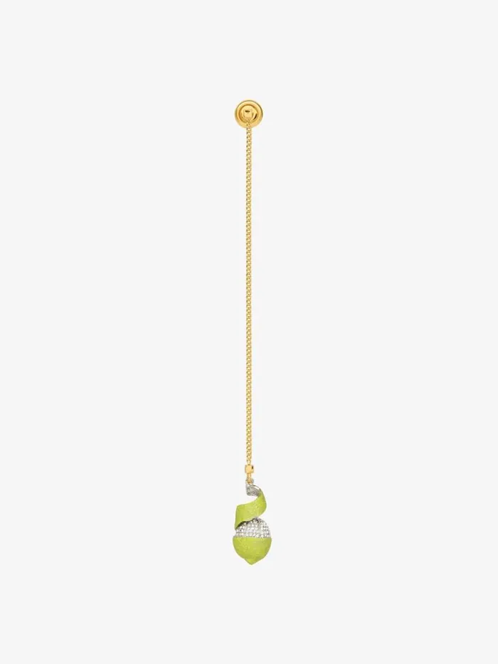 Women Jewelry Givenchy Charm Lemon Earring In Metal And Enamel With Crystals Silveryyellow