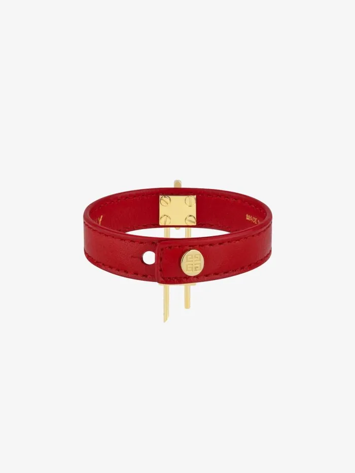Women Jewelry Givenchy Mini Lock Bracelet In Metal And Leather Goldenred Women Jewelry Givenchy Mini Lock Bracelet In Metal And Leather Goldenred