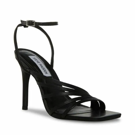 Women KAMILA BLACK LEATHER Black Leather Steve Madden Heels Women KAMILA BLACK LEATHER Black Leather Steve Madden Heels