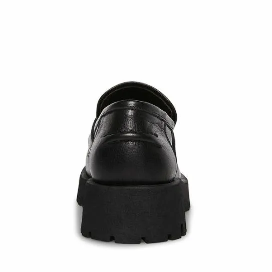 WomenKids039 LAWRENCE BLACK LEATHER Black Leather Steve Madden Loafers and Flats WomenKids039 LAWRENCE BLACK LEATHER Black Leather Steve Madden Loafers and Flats