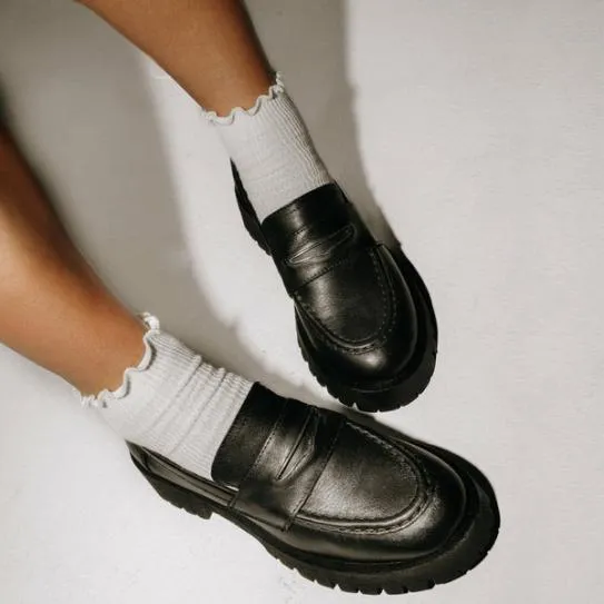 WomenKids039 LAWRENCE BLACK LEATHER Black Leather Steve Madden Loafers and Flats WomenKids039 LAWRENCE BLACK LEATHER Black Leather Steve Madden Loafers and Flats