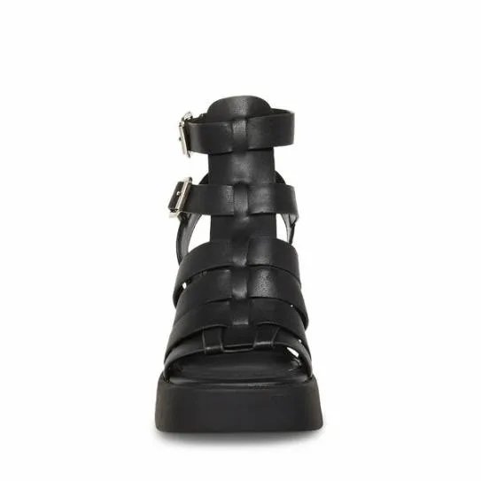 Women KIONA BLACK LEATHER Black Leather Steve Madden Sandals Women KIONA BLACK LEATHER Black Leather Steve Madden Sandals