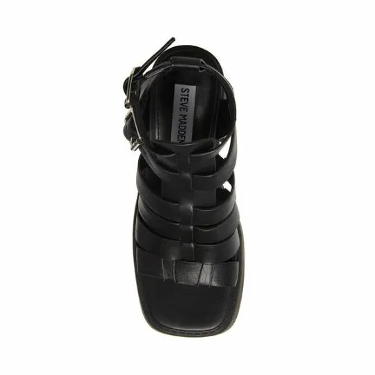 Women KIONA BLACK LEATHER Black Leather Steve Madden Sandals Women KIONA BLACK LEATHER Black Leather Steve Madden Sandals