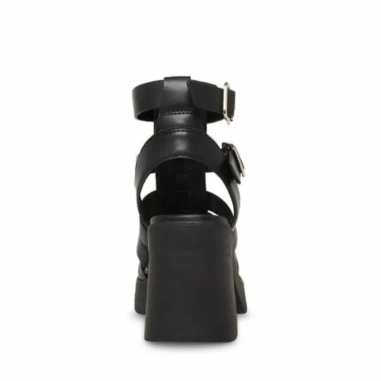 Women KIONA BLACK LEATHER Black Leather Steve Madden Sandals Women KIONA BLACK LEATHER Black Leather Steve Madden Sandals