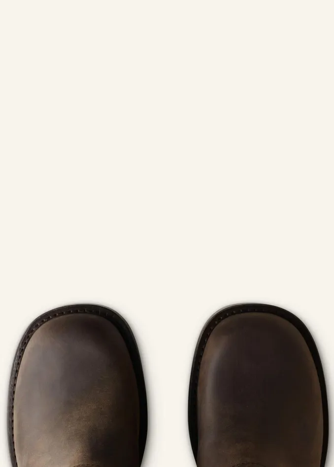Women KneeHigh Biker Boot Brown MEEM