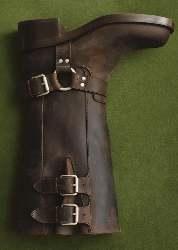 Women KneeHigh Biker Boot Brown MEEM