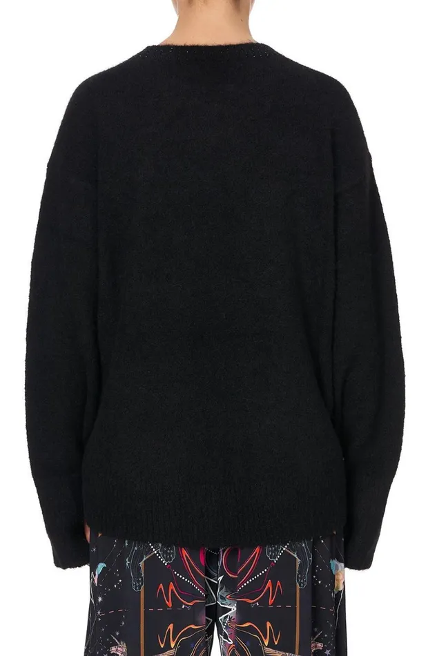 Women Knitwear Camilla Crew Neck Jumper With Split Sleeve Moonlit Musings