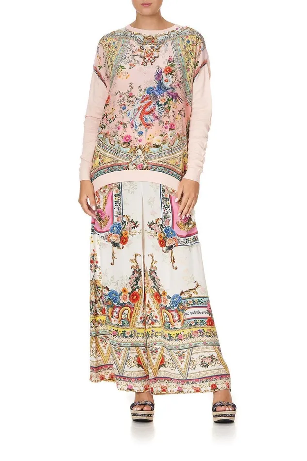 Women Knitwear Camilla Long Sleeve Jumper With Print Front Party In The Palace
