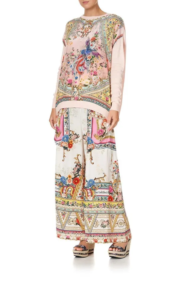Women Knitwear Camilla Long Sleeve Jumper With Print Front Party In The Palace