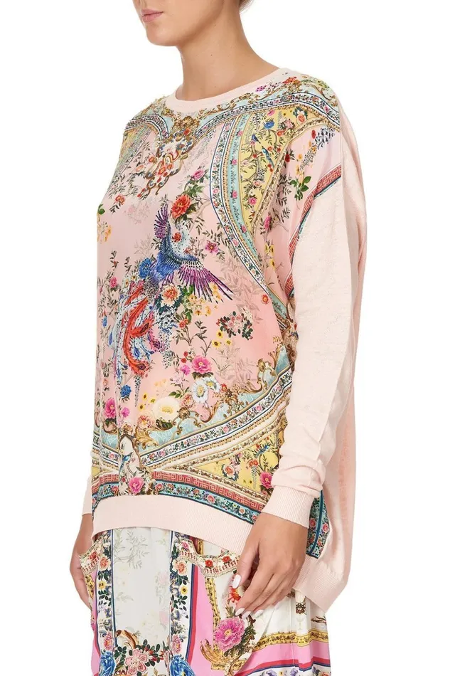 Women Knitwear Camilla Long Sleeve Jumper With Print Front Party In The Palace