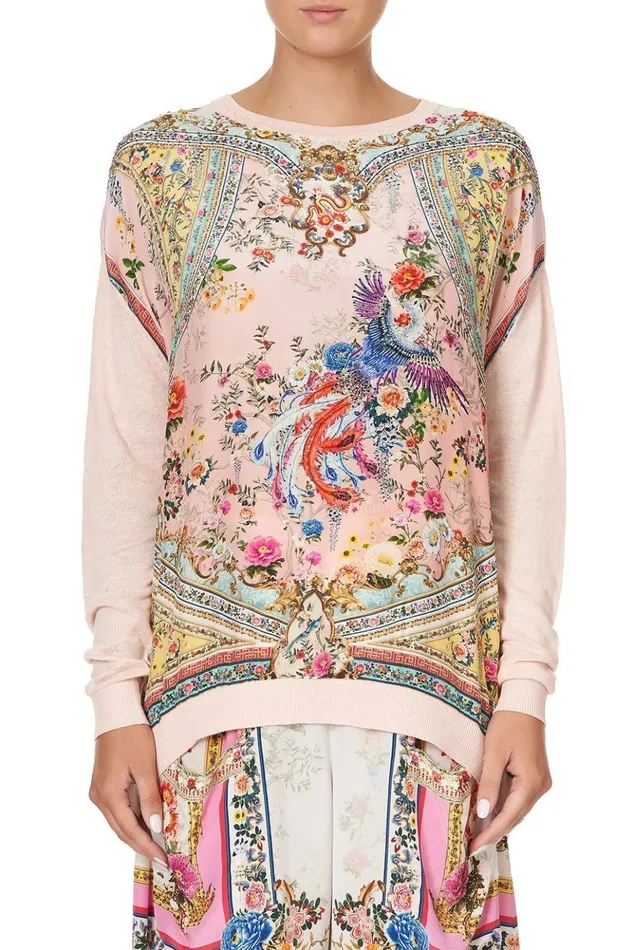 Women Knitwear Camilla Long Sleeve Jumper With Print Front Party In The Palace