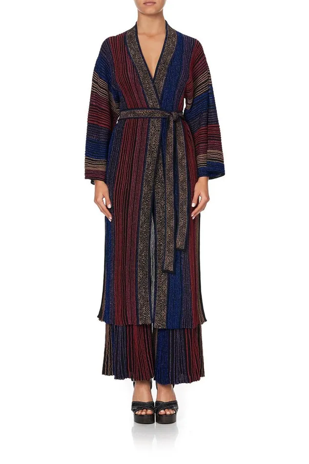 Women Knitwear Camilla Metallic Knit Cardi With Tie Folk River