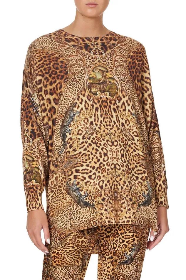 Women Knitwear Camilla Oversized Drop Shoulder Side Split Jumper Lady Lodge