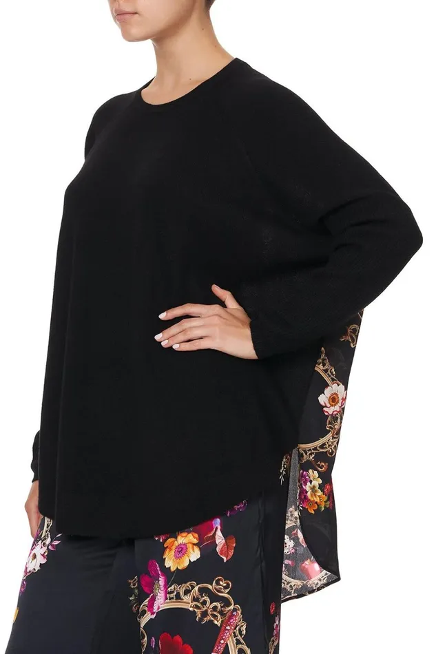 Women Knitwear Camilla Silk Back Curved Hem Mirror Mirror