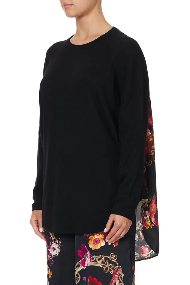 Women Knitwear Camilla Silk Back Curved Hem Mirror Mirror