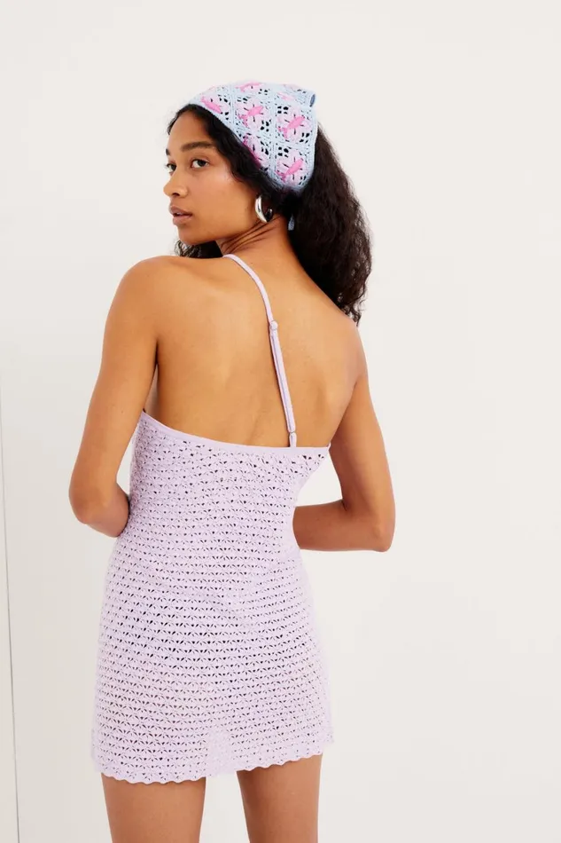 Women Knitwear For Love and Lemons Charlotte Mini Dress Purple Women Knitwear For Love and Lemons Charlotte Mini Dress Purple
