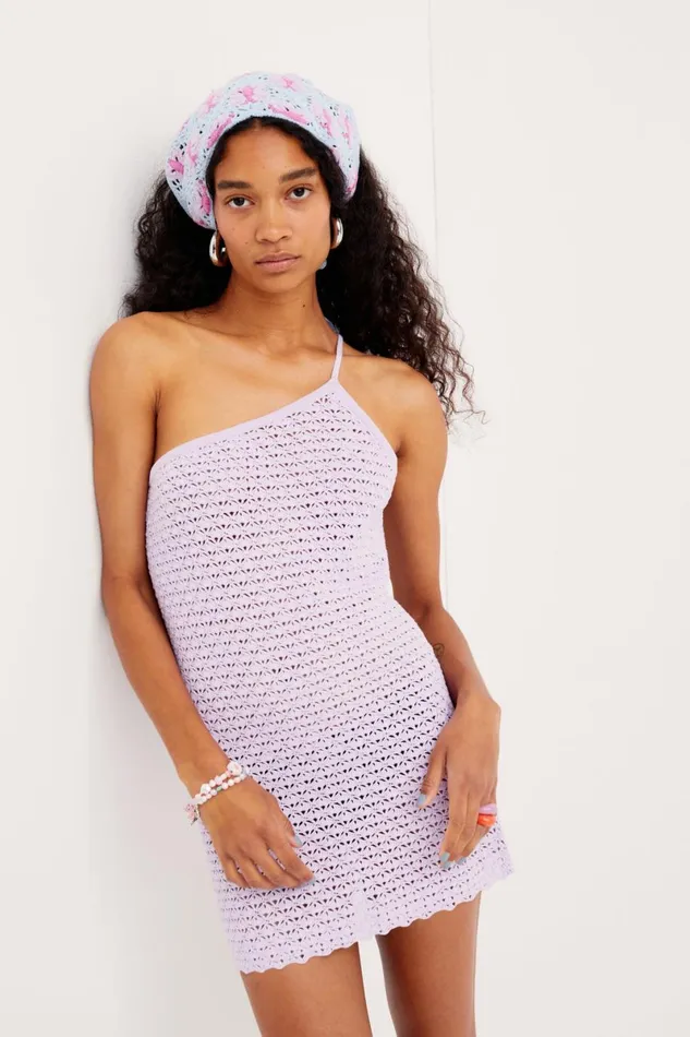 Women Knitwear For Love and Lemons Charlotte Mini Dress Purple Women Knitwear For Love and Lemons Charlotte Mini Dress Purple