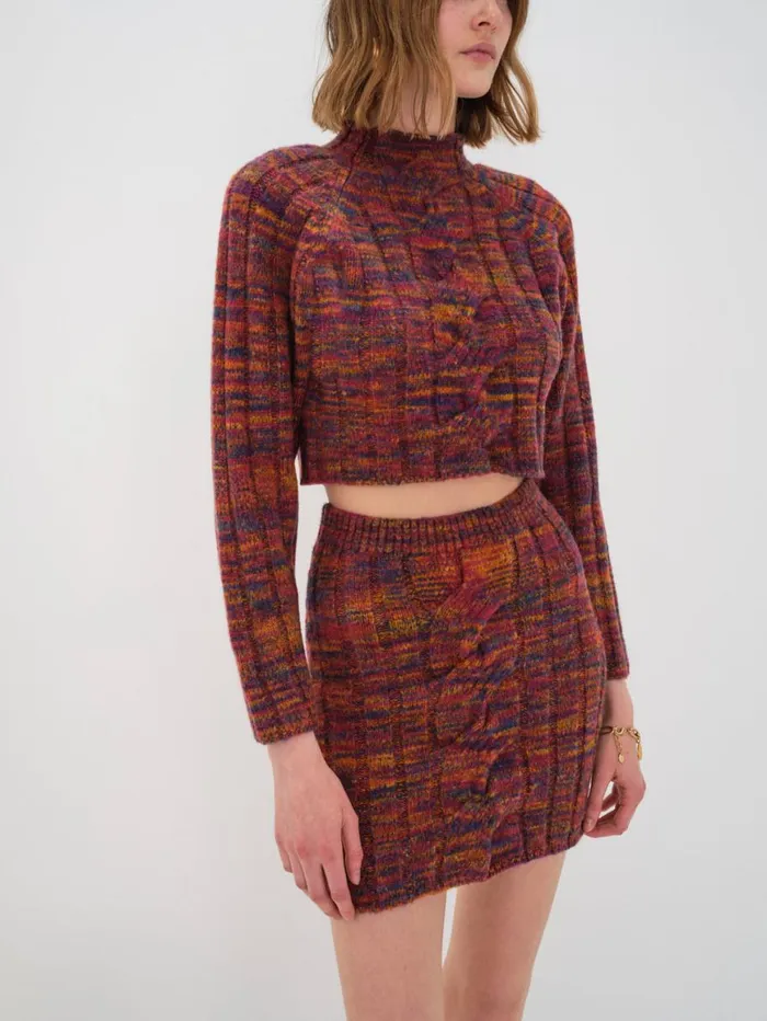 Women Knitwear For Love and Lemons Ruby Mini Skirt Brown Women Knitwear For Love and Lemons Ruby Mini Skirt Brown