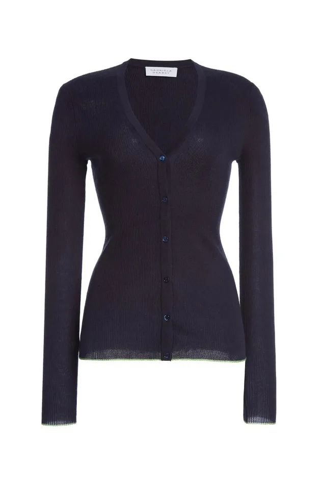 Women Knitwear Gabriela Hearst Addison Knit Cardigan In Navy Cashmere Silk