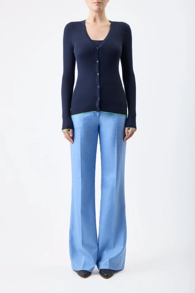 Women Knitwear Gabriela Hearst Addison Knit Cardigan In Navy Cashmere Silk