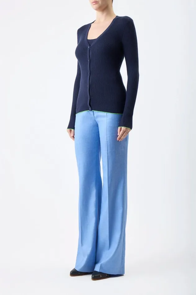Women Knitwear Gabriela Hearst Addison Knit Cardigan In Navy Cashmere Silk