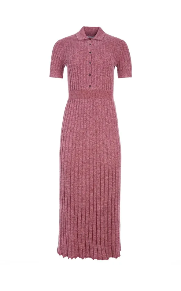 Women Knitwear Gabriela Hearst Avant Knit Dress In Blush Multi Cashmere Silk
