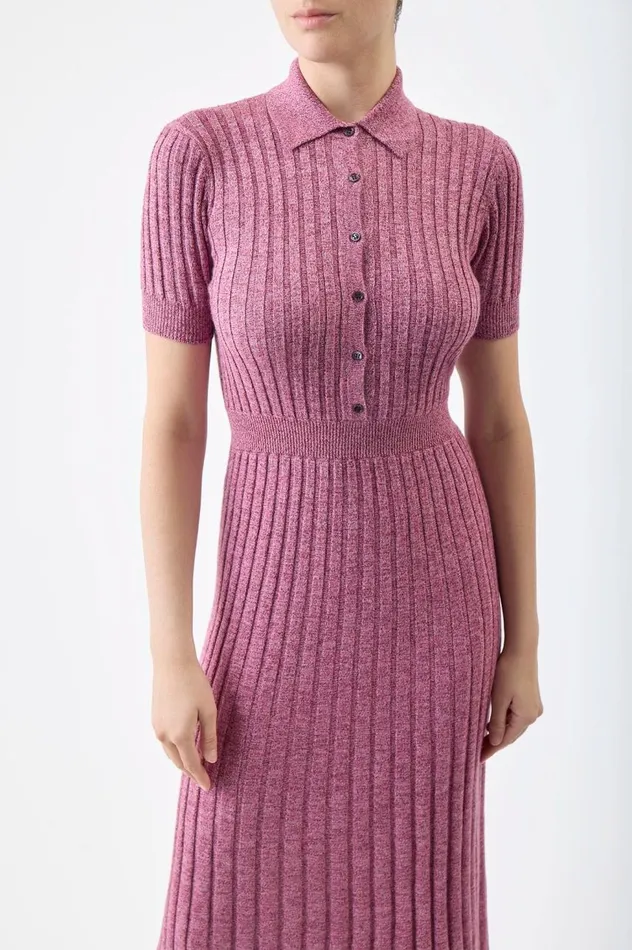 Women Knitwear Gabriela Hearst Avant Knit Dress In Blush Multi Cashmere Silk