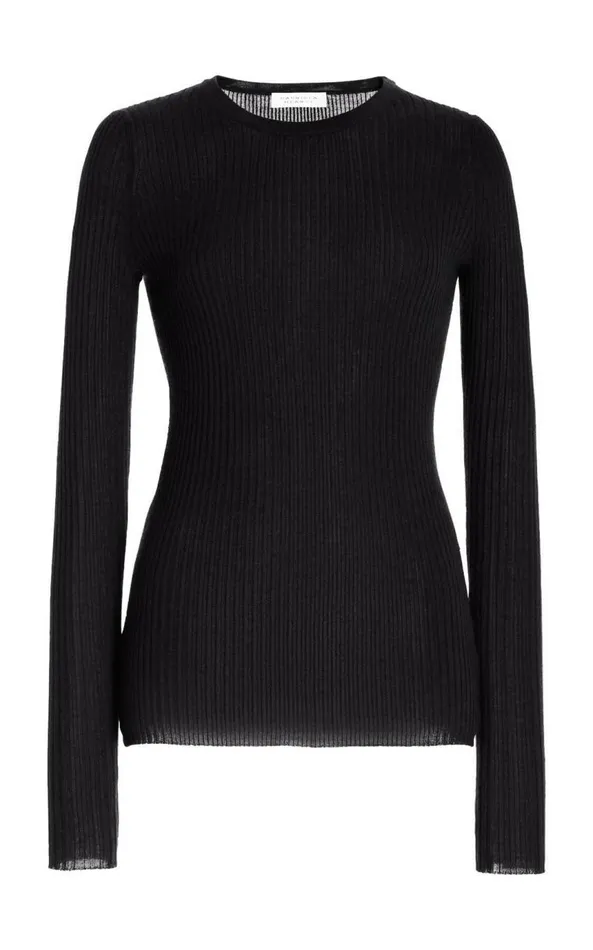 Women Knitwear Gabriela Hearst Browning Knit Sweater In Black Cashmere Silk