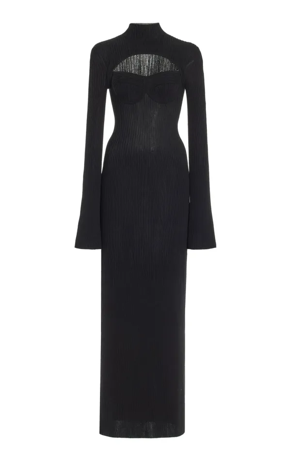 Women Knitwear Gabriela Hearst Danica Knit Dress In Black Merino Wool Cashmere
