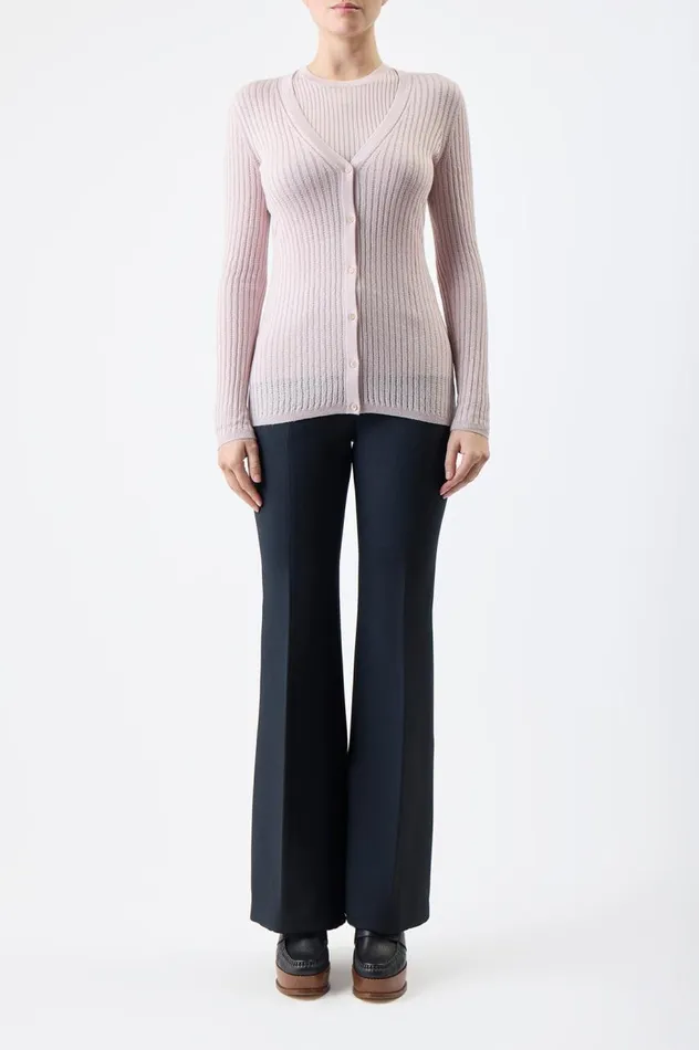 Women Knitwear Gabriela Hearst Emma Pointelle Knit Cardigan In Blush Cashmere Silk