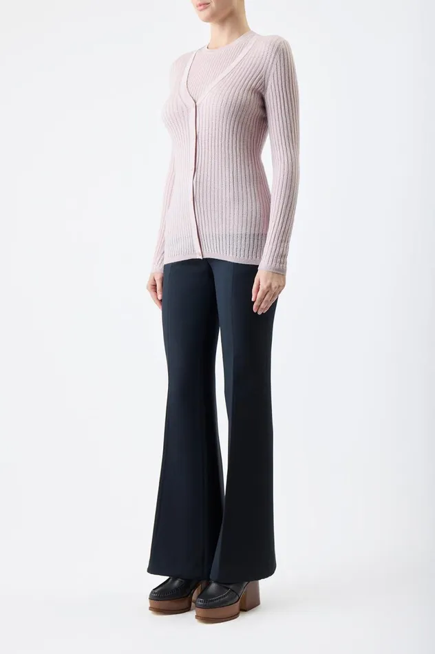Women Knitwear Gabriela Hearst Emma Pointelle Knit Cardigan In Blush Cashmere Silk