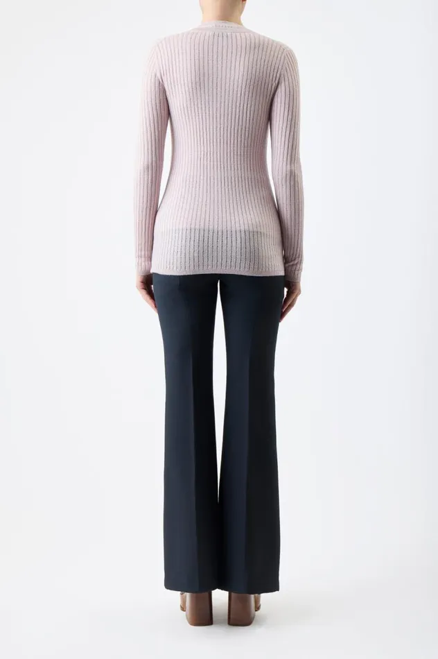 Women Knitwear Gabriela Hearst Emma Pointelle Knit Cardigan In Blush Cashmere Silk